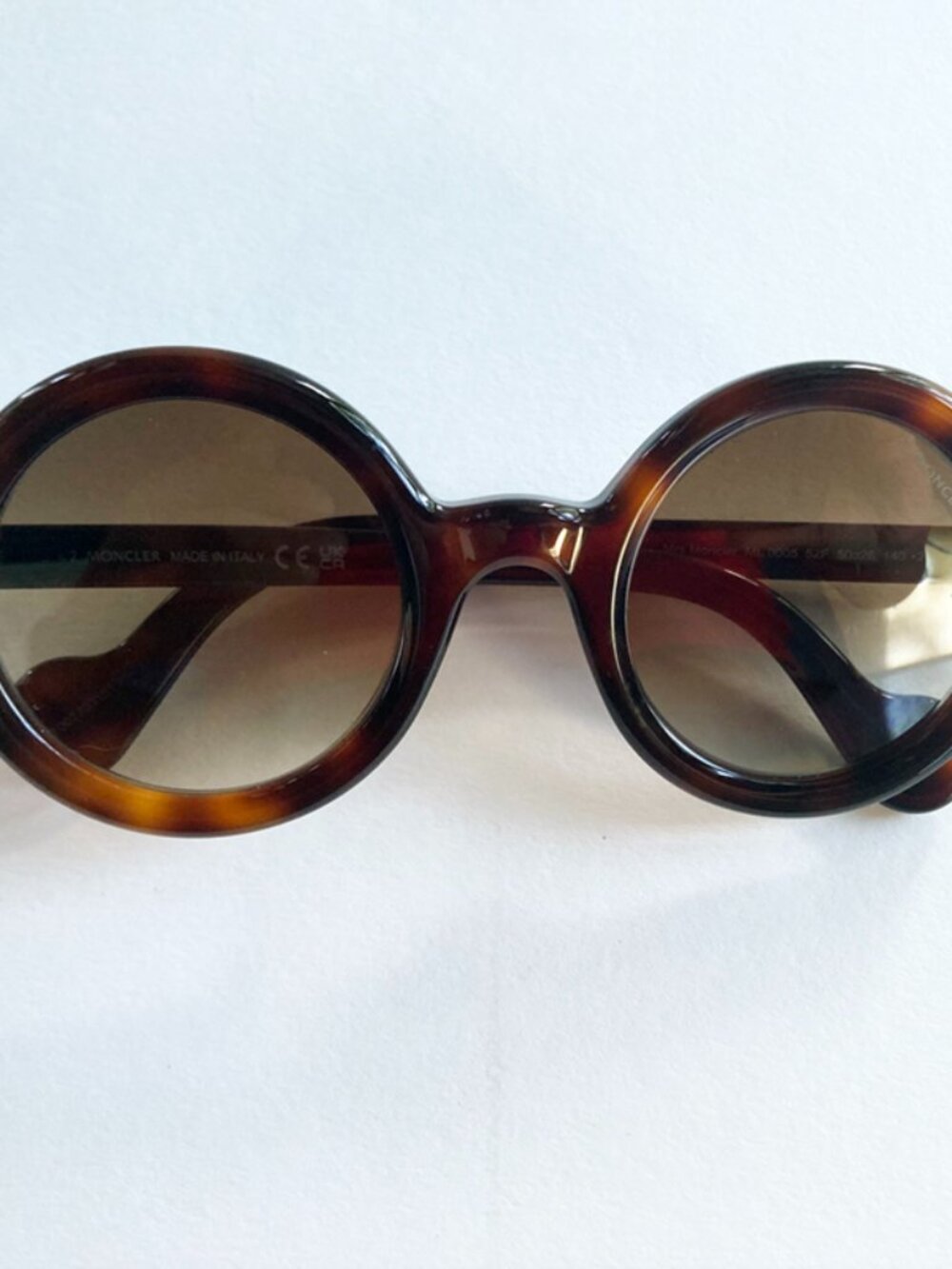 Moncler Tortoise Brown Gradient Mrs Moncler Round Sunglasses